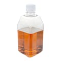 1000mL Diamond® RealSeal™ Clear PETG Sterile Square Media Bottle with 38mm White Cap - Package of 12