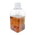 2000mL Diamond® RealSeal™ Clear PETG Sterile Square Media Bottle with 53mm White Cap - Package of 6