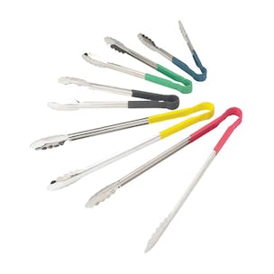 Heat-Resistant Stainless Steel Utility Tongs with Color-Coded Handles