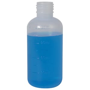 4 oz. Natural LDPE Graduated Boston Round Bottle with 24/410 Neck (Cap Sold Separately)