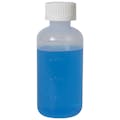 4 oz. Natural LDPE Graduated Boston Round Bottle with 24/400 White Ribbed CRC Cap with F217 Liner