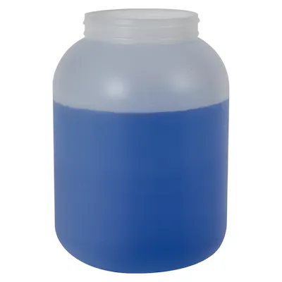 3/4 Gallon Natural HDPE Round Wide Mouth Jar with 100/400 Neck (Cap sold Separately)