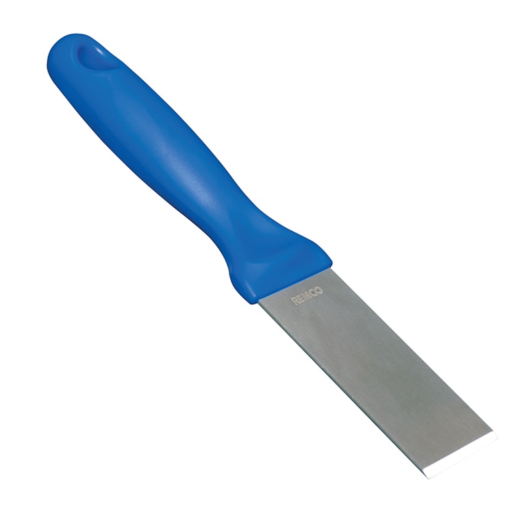 Vikan® Stainless Steel Scraper with Blue Polypropylene Handle & 1-1/2" Blade