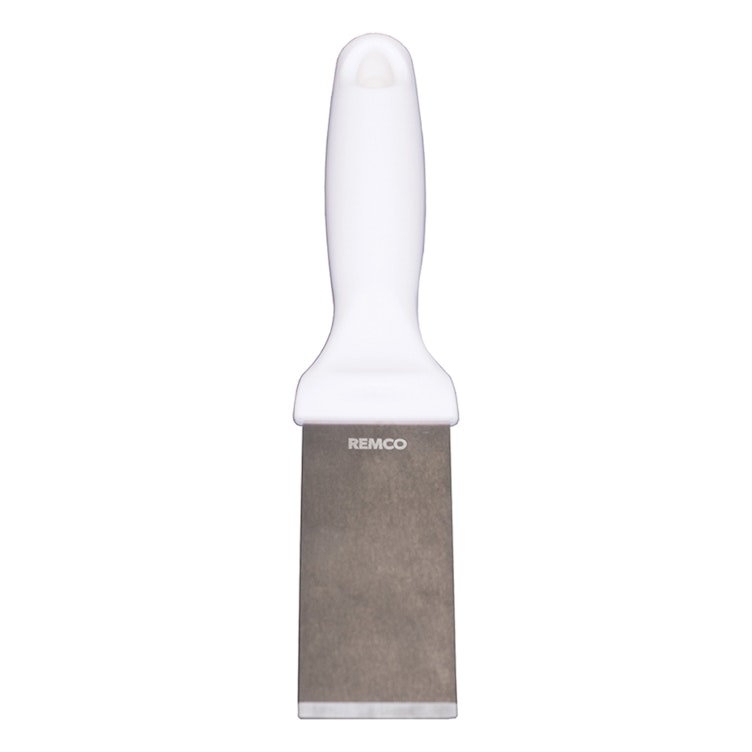 Remco® Stainless Steel Scraper with White Polypropylene Handle & 1-1/2" Blade