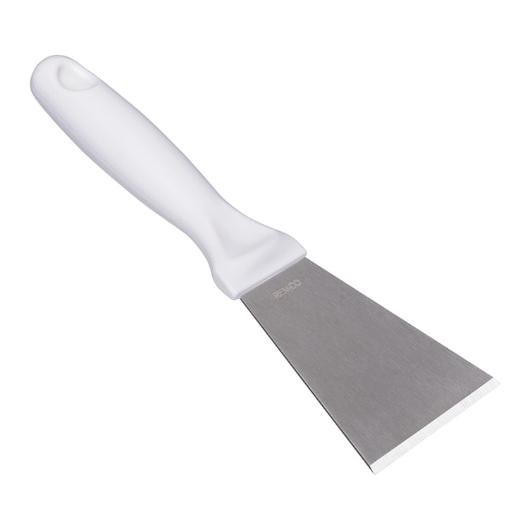 Vikan® Stainless Steel Scraper with White Polypropylene Handle & 3" Blade