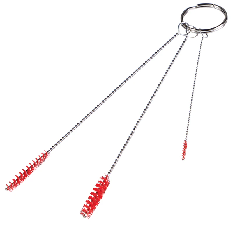 Red Vikan® 3-Piece Micro Cleaning Brush Set