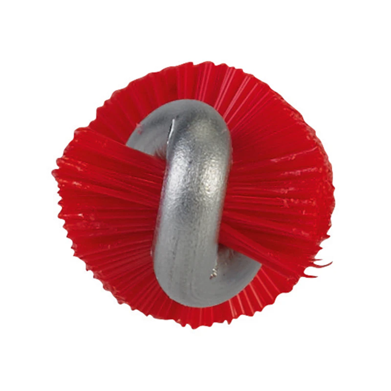 Red Vikan® Stainless Steel Tube Brush with Stiff Polyester Bristles & Polypropylene Handle - 0.4" Dia. x 19.7" L