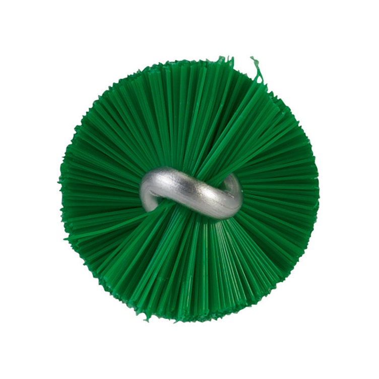 Green Vikan® Stainless Steel Tube Brush with Medium Polyester Bristles & Polypropylene Handle - 0.8" Dia. x 19.7" L