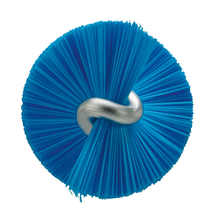 Blue Vikan® Stainless Steel Tube Brush with Medium Polyester Bristles & Polypropylene Handle - 0.8" Dia. x 19.7" L