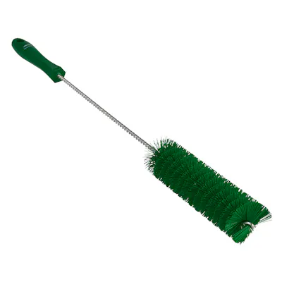 Green Vikan® Stainless Steel Tube Brush with Stiff Polyester Bristles & Polypropylene Handle - 1.6" Dia. x 19.7" L