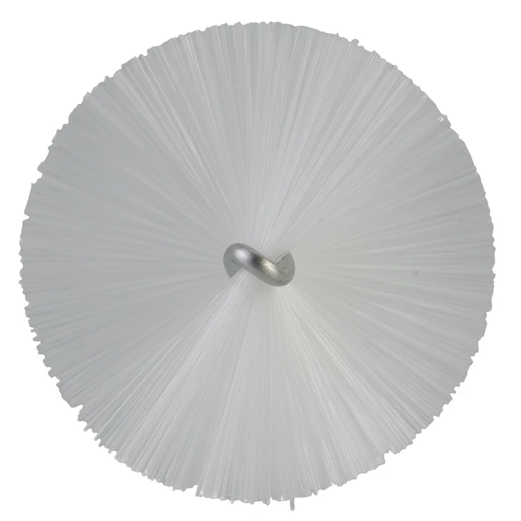 White Vikan® Stainless Steel Tube Brush with Medium Polyester Bristles & Polypropylene Handle - 2" Dia. x 19.7" L
