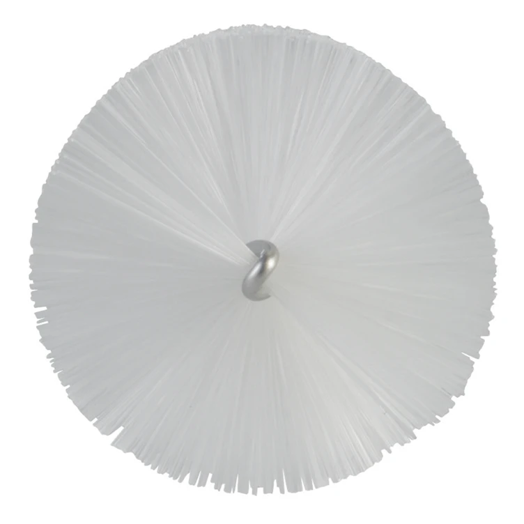 White Vikan® Stainless Steel Tube Brush with Medium Polyester Bristles & Polypropylene Handle - 2.4" Dia. x 19.7" L