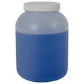 3/4 Gallon Natural HDPE Round Wide Mouth Jar with 100/400 White Ribbed Cap with F217 Liner