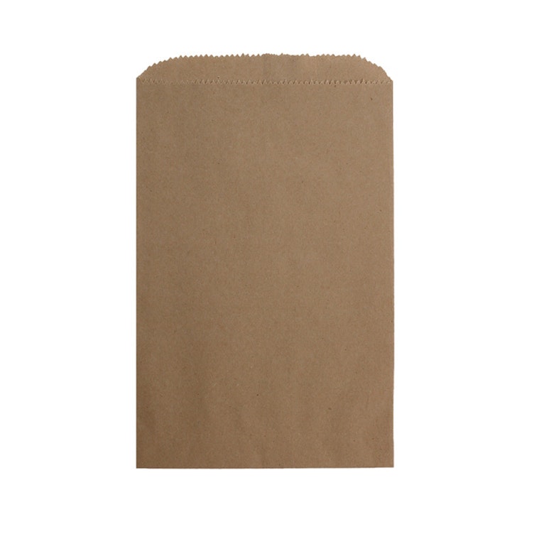 8-1/2" W x 11" L Flat Recyled Natural Kraft Paper Merchandise Bags - Case of 1000
