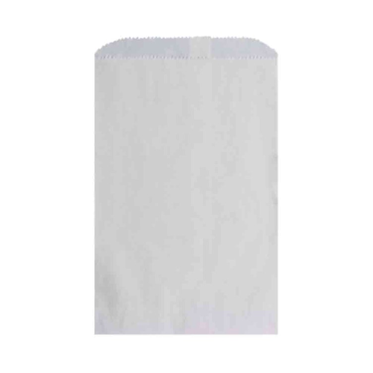 5" W x 7-1/2" L Flat White Kraft Paper Merchandise Bags - Case of 1000