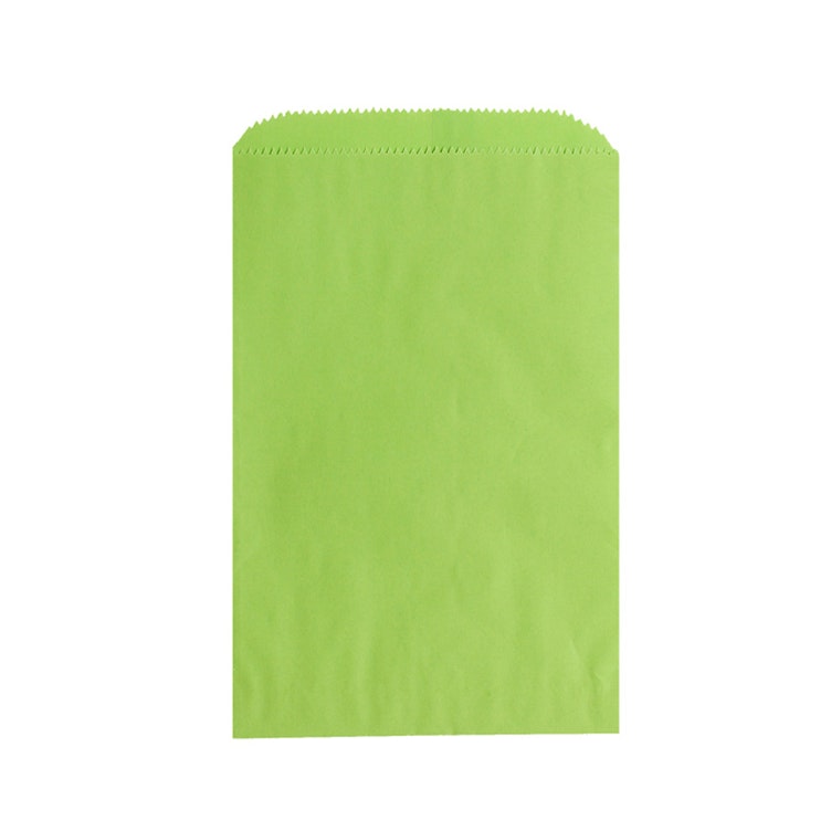 12" W x 15" L Flat Lime Green Kraft Paper Merchandise Bags - Case of 1000