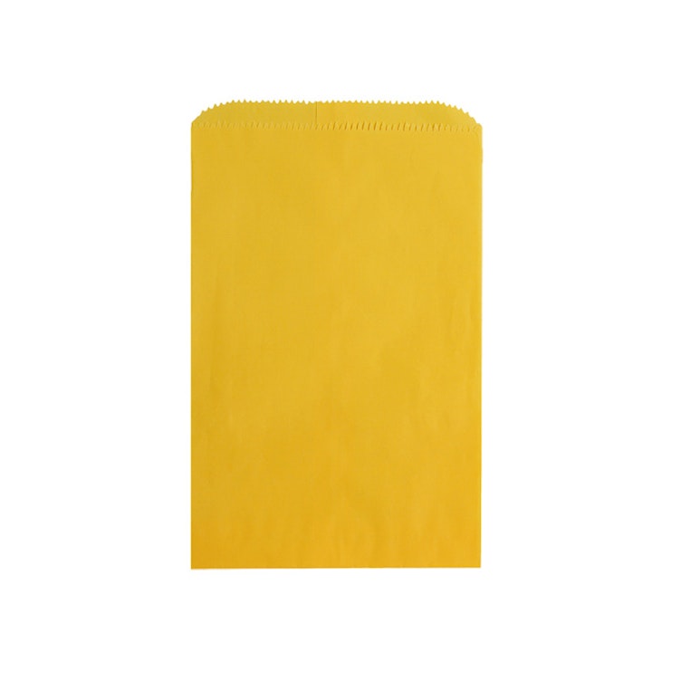 12" W x 15" L Flat Yellow Kraft Paper Merchandise Bags - Case of 1000