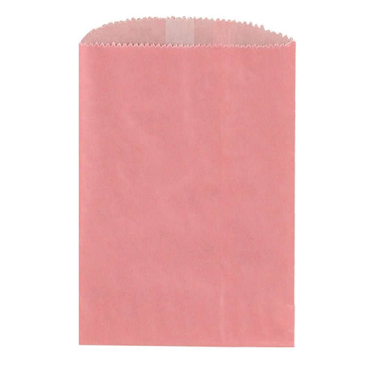 1 lb. Light Pink Glassine-Lined Gourmet Kraft Paper Bags - 6-3/4" W x 9-1/4" L