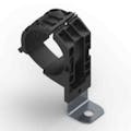 Ratchet P Clamp for 1-3/8" to 2" Dia. Bundles - Angled 90° Short Mounting Base with 0.33" Dia. Hole & 1.67" Center