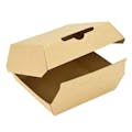 Large Square Kraft Paper Clamshell Food Container - Case of 510