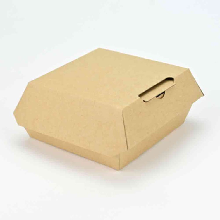 Large Square Kraft Paper Clamshell Food Container - Case of 510
