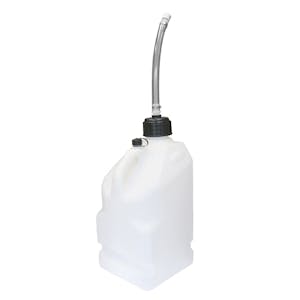 5 Gallon White HDPE Utility Jug with Cap, Vent & PVC Hose