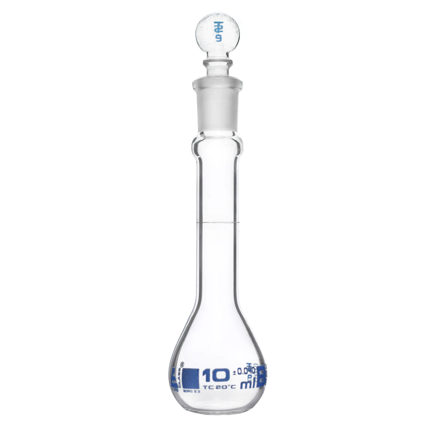 10mL Clear Glass Volumetric Flask With No. 9 Glass Stopper - Class B ...