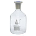 250mL Clear Glass Reagent Bottle with 19/26 Acid-Proof Polypropylene Stopper - Case of 6