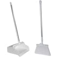 12" White Polypropylene Sparta® Angled Upright Broom with Flagged Bristles, 30" Aluminum Handle & Upright Lobby Dustpan with Open Lid 