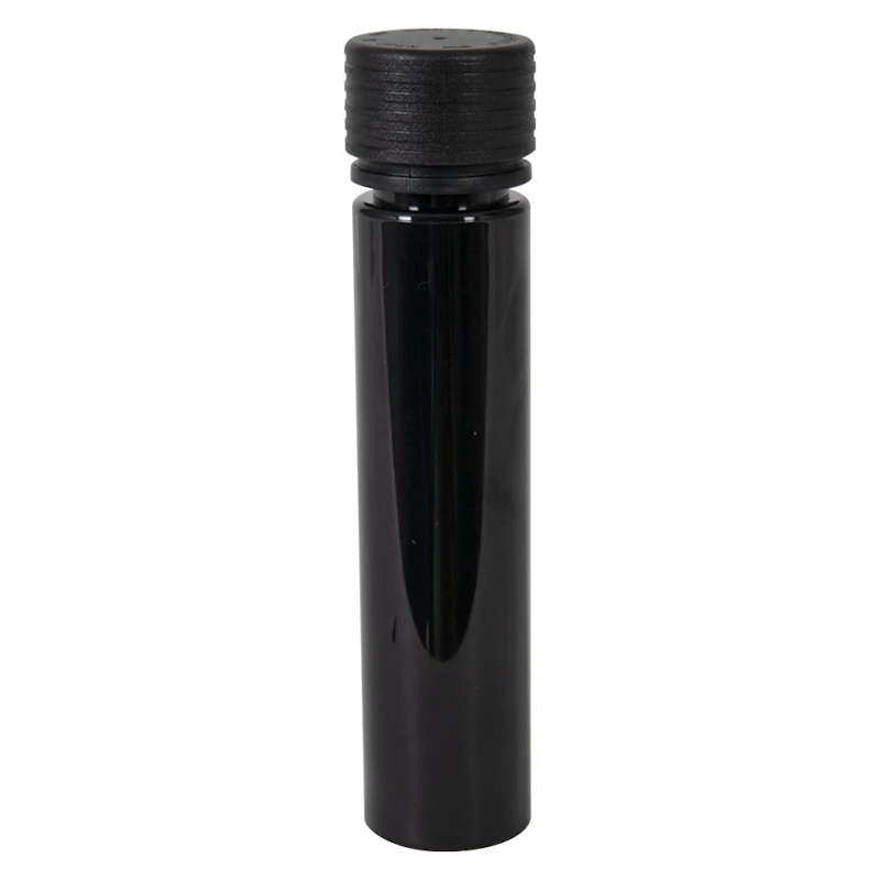 0.64 oz. (19cc) 95mm Black PET Spiral Tube with Black Polypropylene Child-Resistant Cap (CRC) & Seal