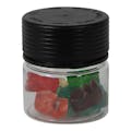 2 oz. (60cc) Clear PET Spiral Container with Black CRC Cap & Seal