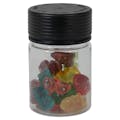 4 oz. (120cc) Clear PET Spiral Container with Black CRC Cap & Seal