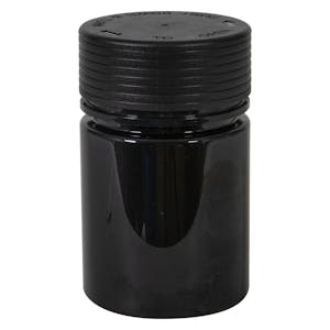 4 oz. (120cc) Black PET Spiral Container with Black CRC Cap & Seal