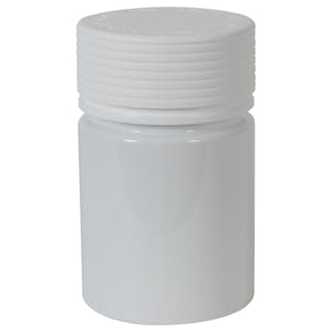 4 oz. (120cc) White PET Spiral Container with White CRC Cap & Seal