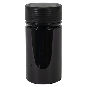 6 oz. (180cc) Black PET Spiral Container with Black CRC Cap & Seal
