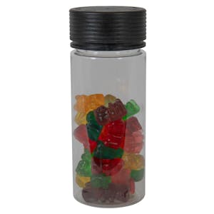 8 oz. (240cc) Clear PET Spiral Container with Black CRC Cap & Seal
