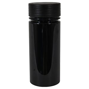 8 oz. (240cc) Black PET Spiral Container with Black CRC Cap & Seal