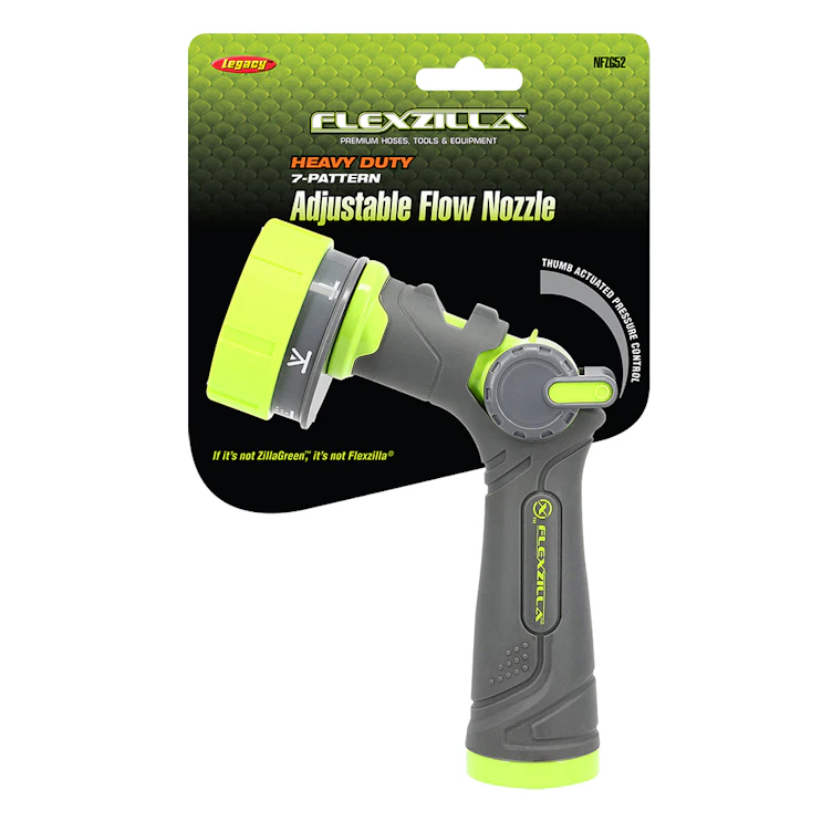 Flexzilla® Heavy-Duty 7-Pattern Adjustable Flow Garden Hose Nozzle