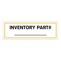 "Inventory Part Number ____" Rectangular Paper Write-On Label with Yellow Border - 3" x 1"