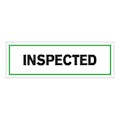 "Inspected" Rectangular Paper Label with Green Border - 3" x 1"