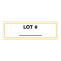 "Lot Number ____" Rectangular Paper Write-On Label with Yellow Border - 3" x 1"