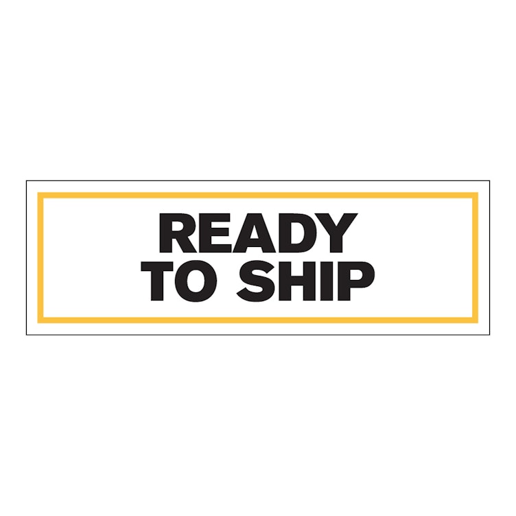 "Ready to Ship" Rectangular Paper Label with Yellow Border - 3" x 1"