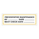 "Preventative Maintenance" Rectangular Labels