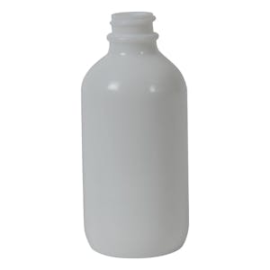 4 oz. White Glass Boston Round Bottle with 22/400 Neck (Cap Sold Separately)