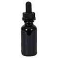 1 oz. Black Glass Boston Round Bottle with 20/400 Black Graduated CRC Dropper Cap with Glass Pipette