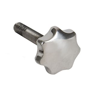 1.57" Dia., 5/16"-18 Thread Solid Stainless Steel Star Knob with 1.18" L Stud