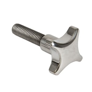 1.57" Dia., 3/8"-16 Thread Solid Stainless Steel 4 Prong Knob with 1.96" L Stud