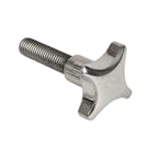 1.57" Dia., 3/8"-16 Thread Solid Stainless Steel 4 Prong Knob with 1.96" L Stud