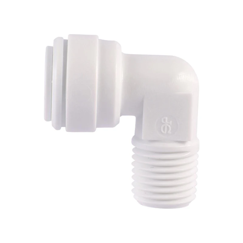1/4" Tube OD x 1/4" NPTF Super Speedfit® White Acetal Fixed Male Elbow Tube Fitting