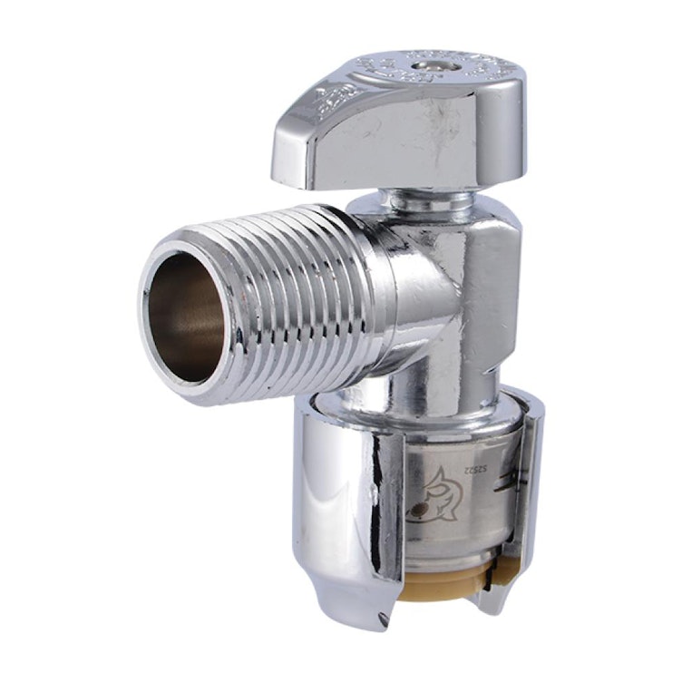 1/2" Push-to-Connect x 1/2" MIP SharkBite® Max™ Brass Angle Stop Valve